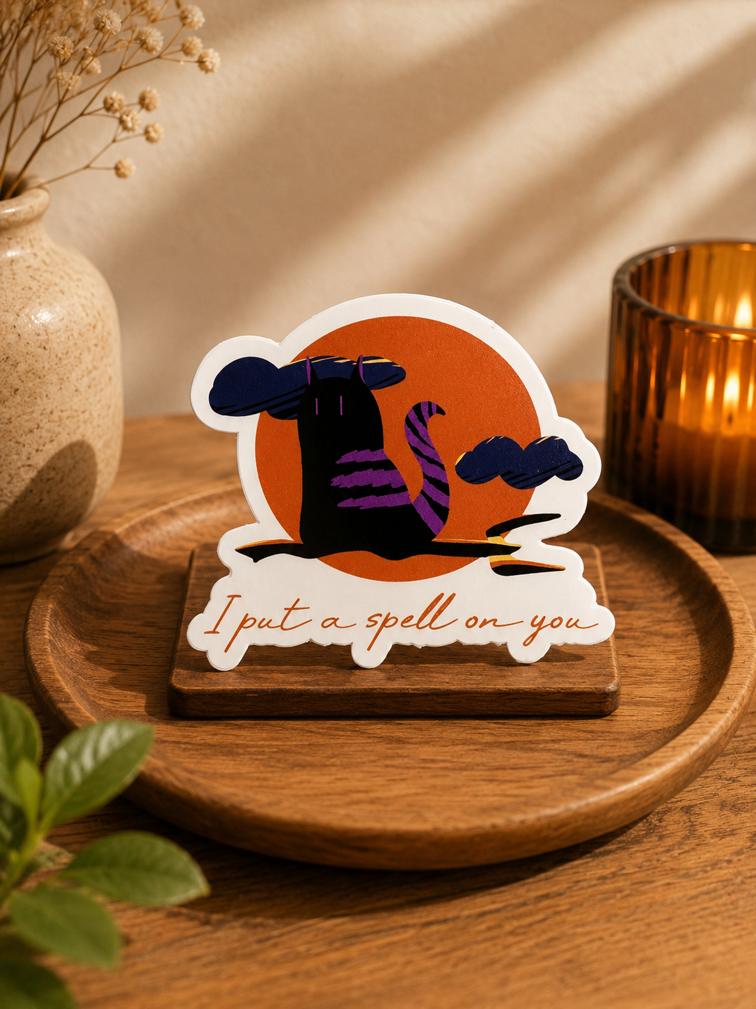 Cat Illustrated Sticker Set – Printed Art Stickers (Set of 4)