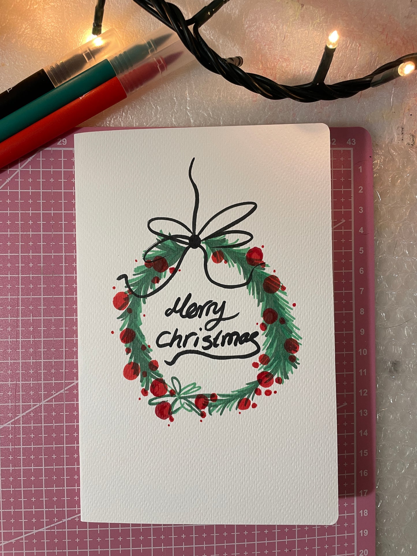 Cute Christmas Wreath | Handmade Card
