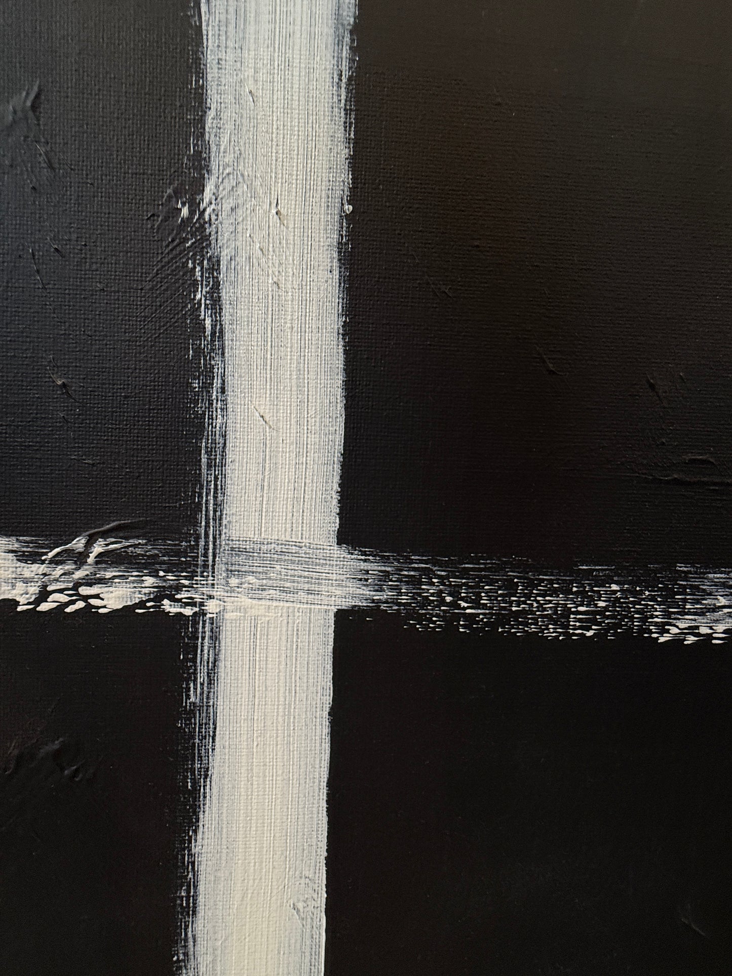 Squared Black | Contemporary Abstract Triptych Painting
