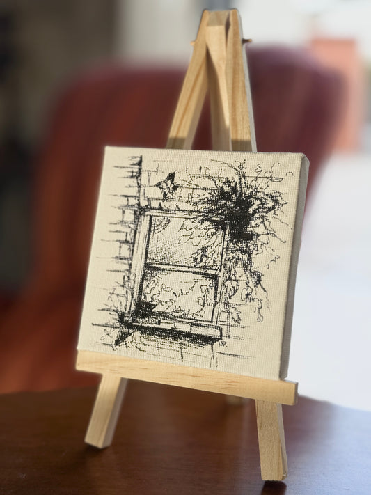 The Witch's Window | Halloween Mini Handmade Canvas