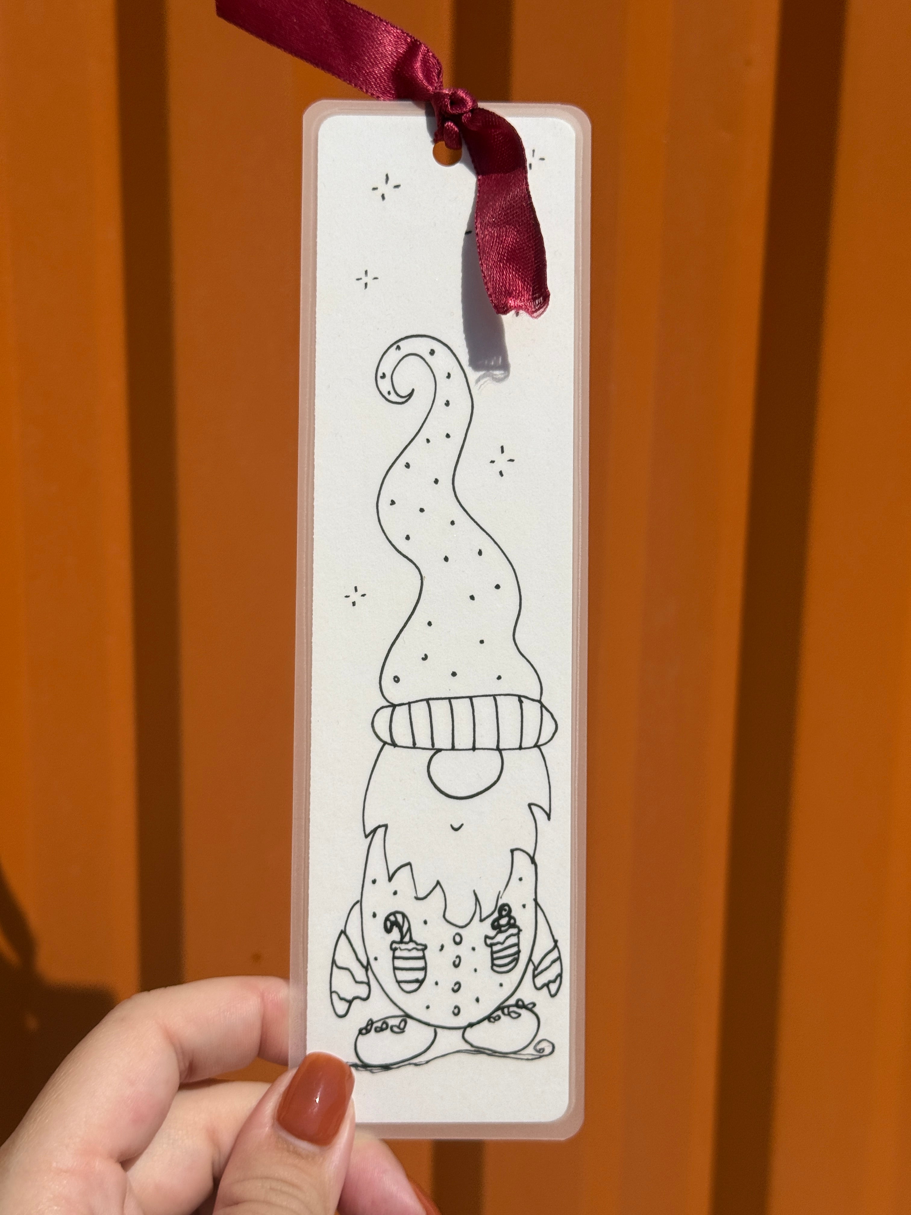 Christmas Dwarf Handmade Illustrated Bookmark – Original Art Bookmark
