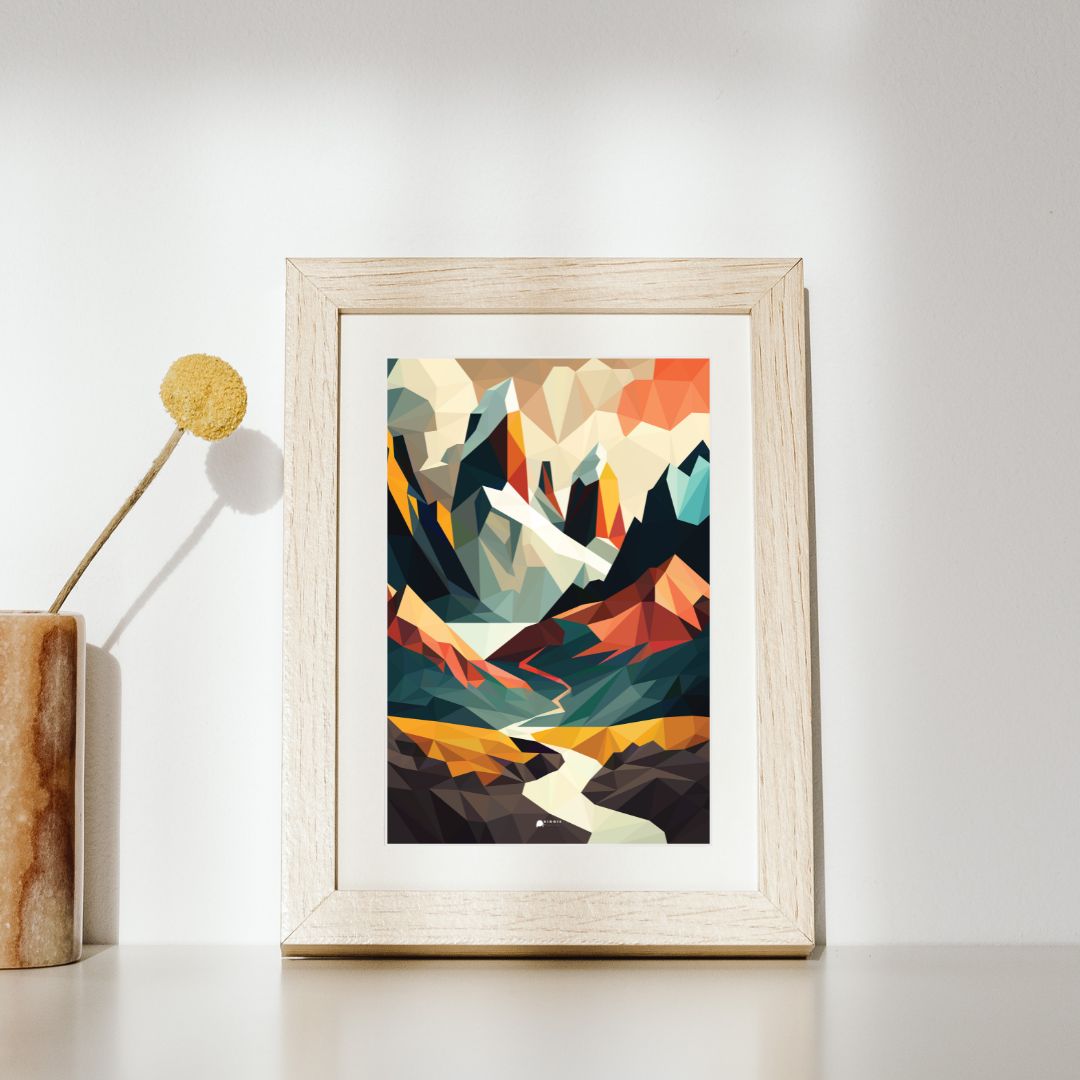 Orange | Mountains Art Poster