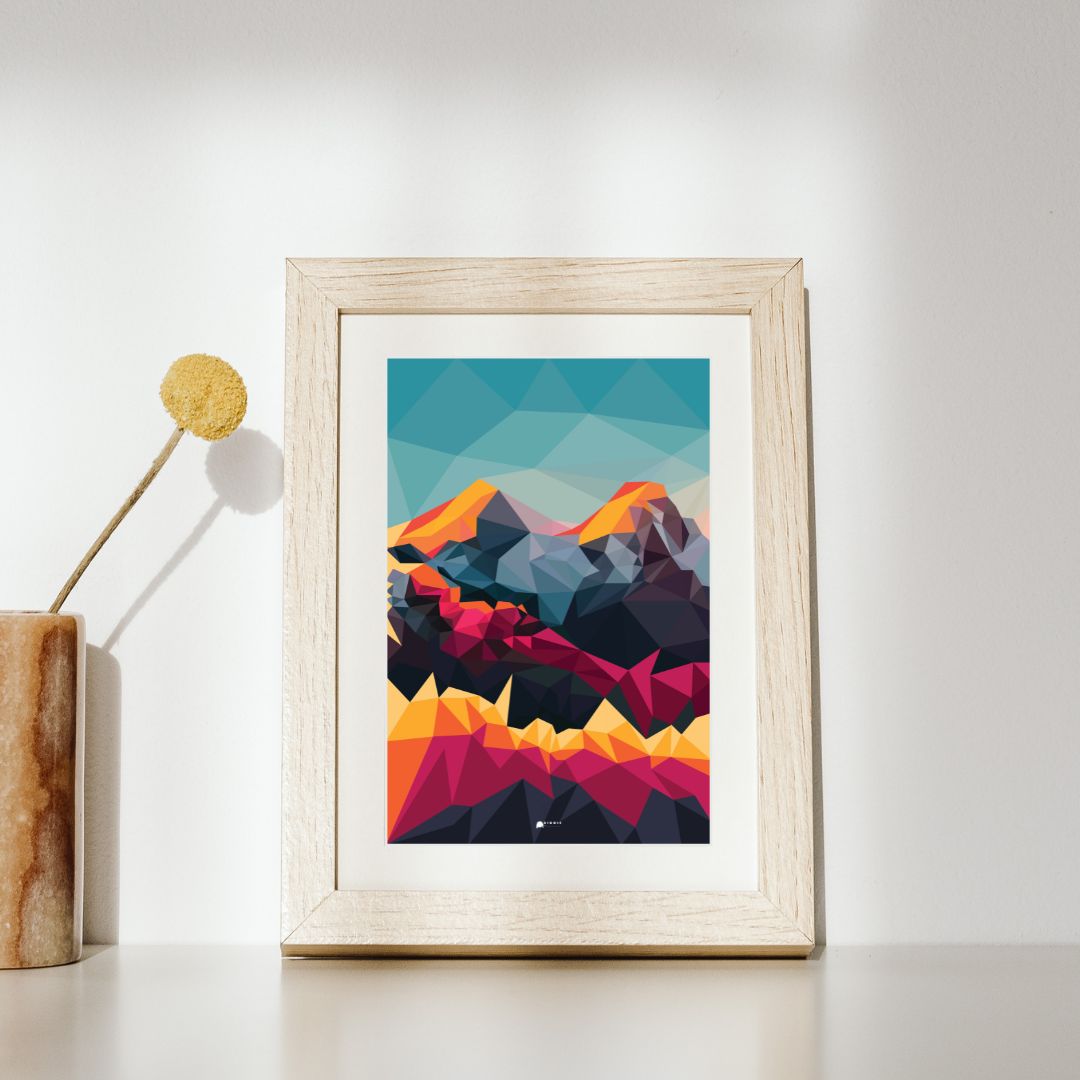 Pink | Mountains Art Poster