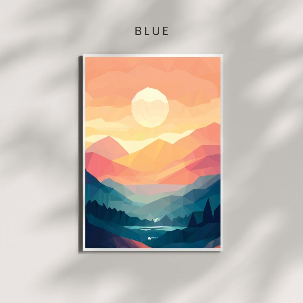 Colorful Blue Mountains Poster