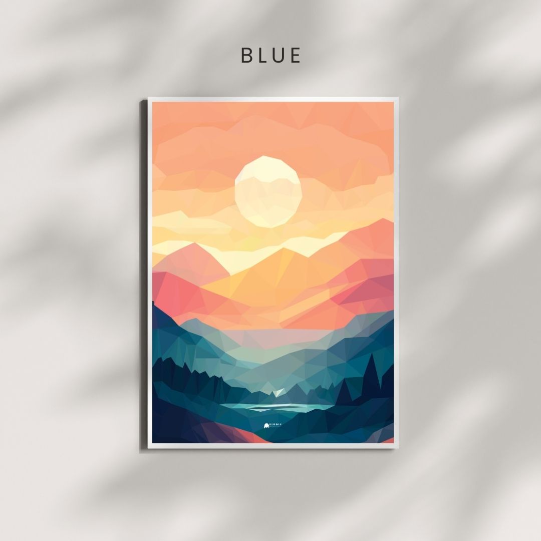 Colorful Blue Mountains Poster