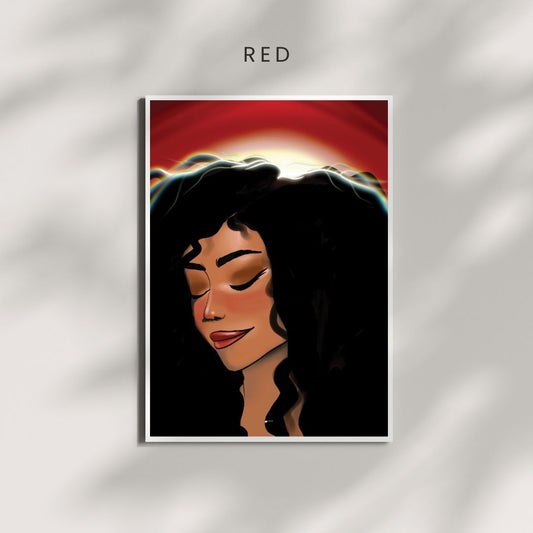 Red | Pixelated Digital Art Poster