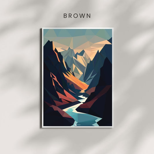 Brown | Mountains Art Poster