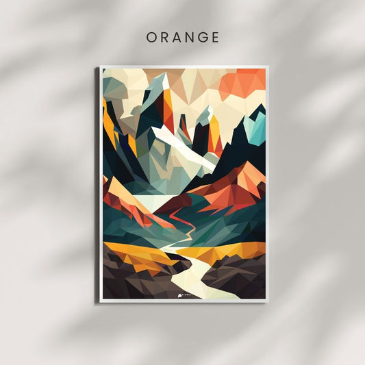 Orange | Mountains Art Poster