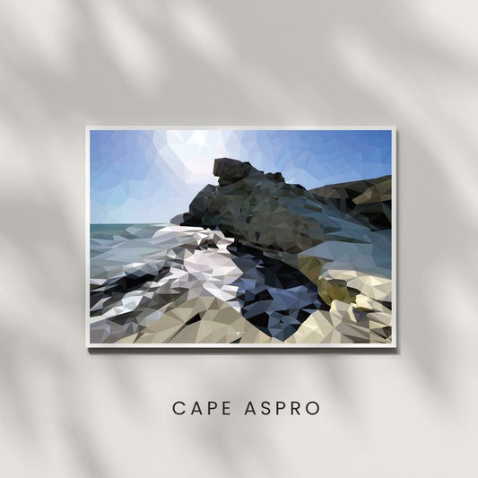 Cape Aspro | Low Poly Art Poster
