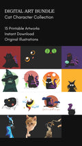 Cat Art Digital Bundle – Cute Cat Illustration Prints