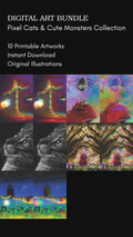 Pixel Cats & Cute Monsters – Retro Character Digital Art Bundle
