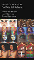 Pixel Art Girls – Retro Character Digital Art Bundle